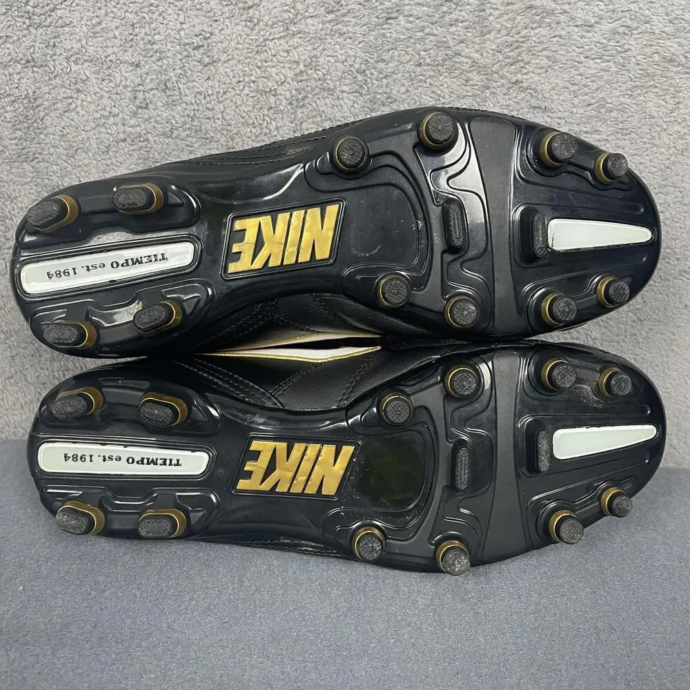 Nike Tiempo Legend III Soccer Shoes Mens Size 8 Black White Gold Firm Ground - Picture 11 of 14